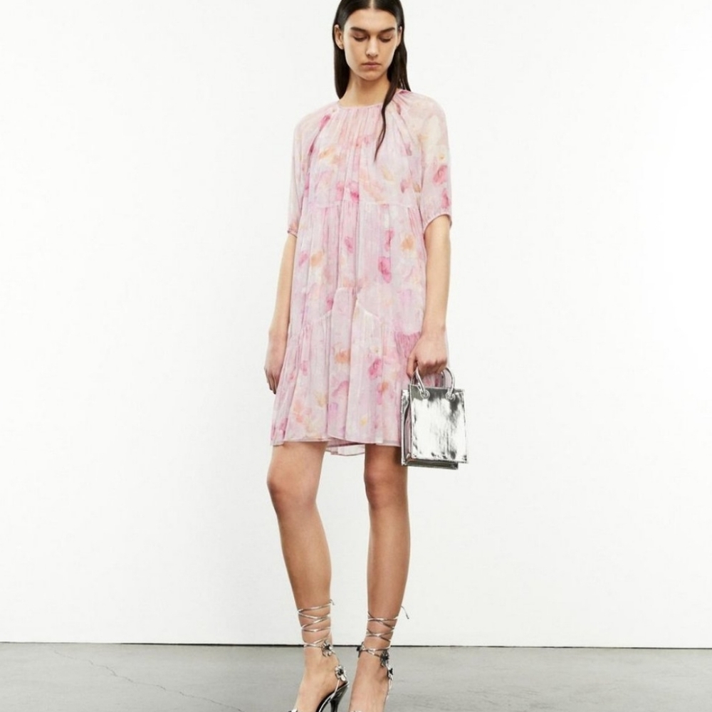 THE KOOPLES Floral-Print Semi-Sheer Dress